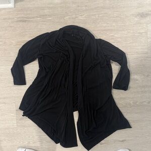 Dynamite Black Open-Front Draped Women's Cardigan